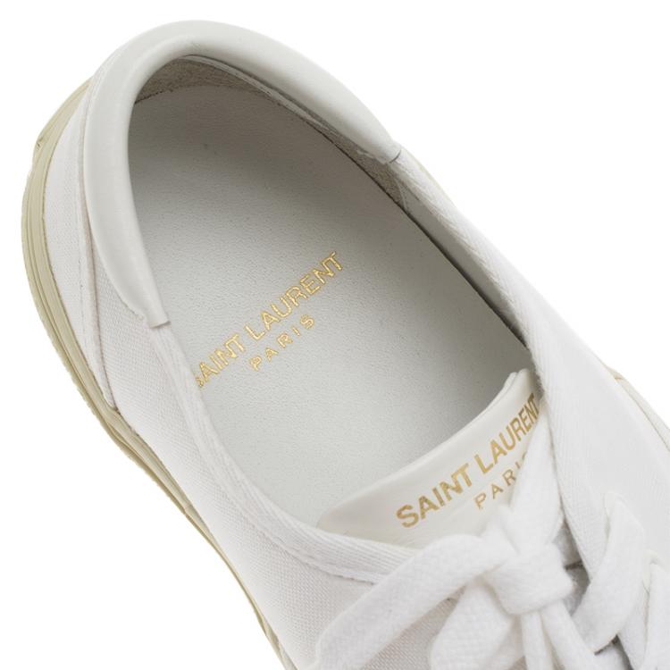 Pre Owned Saint Laurent Paris White Canvas Sneakers Size 40