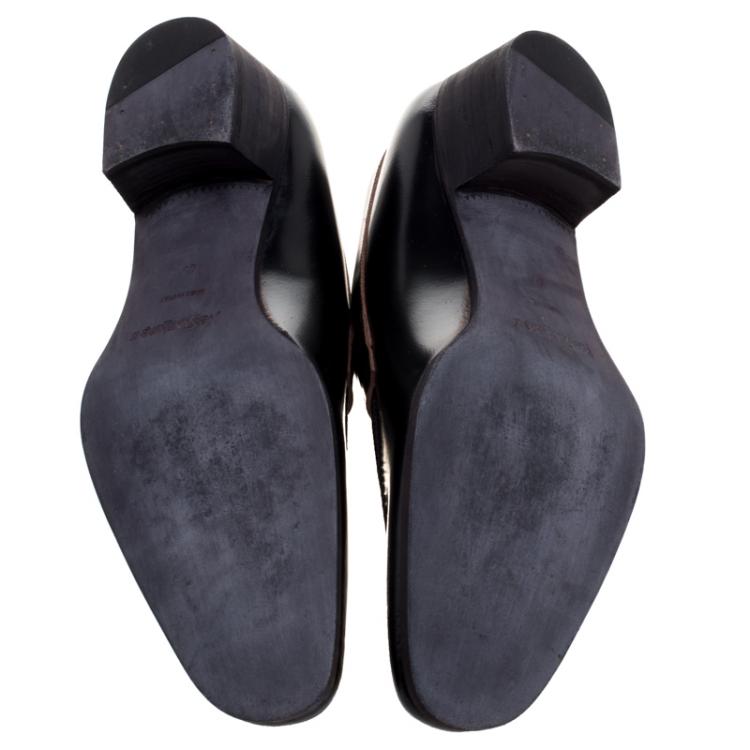 Pre Owned Saint Laurent Paris Black Leather Penny Loafers Size 44
