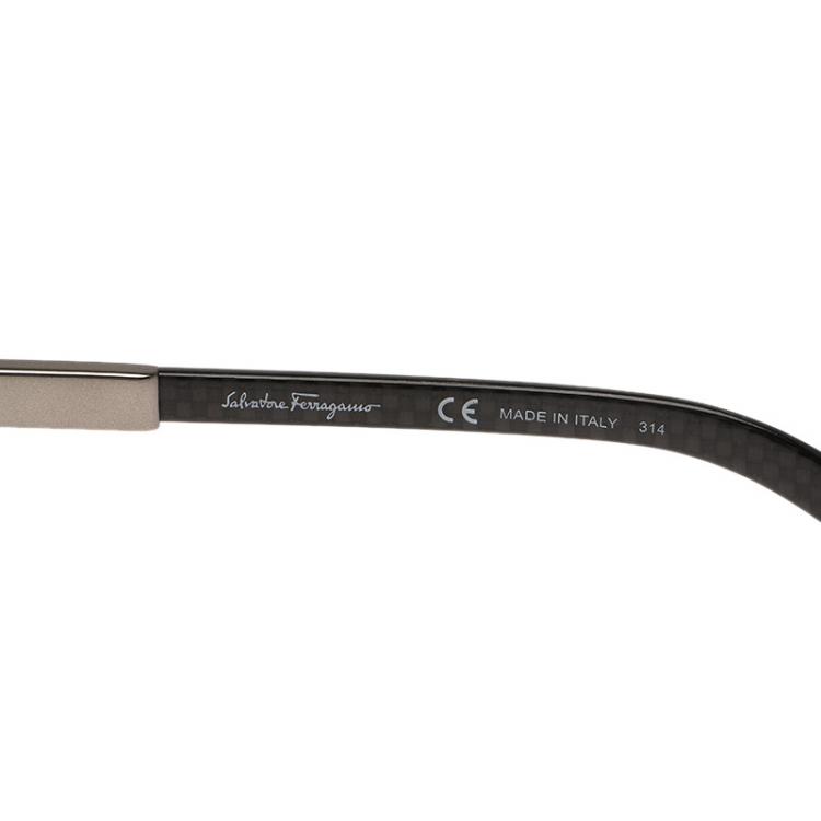 Pre Owned Salvatore Ferragamo Black SF137SP Aviator Sunglasses