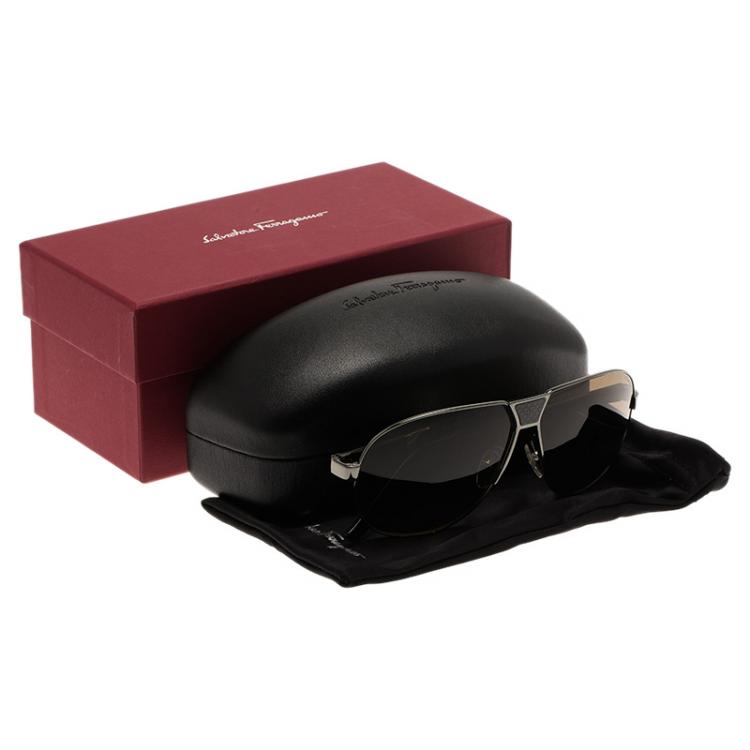 Pre Owned Salvatore Ferragamo Metallic SF136SP Aviator Sunglasses