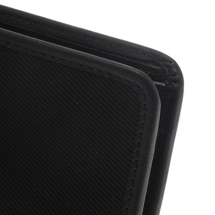 Pre Owned Salvatore Ferragamo Black Canvas Bi-Fold Wallet