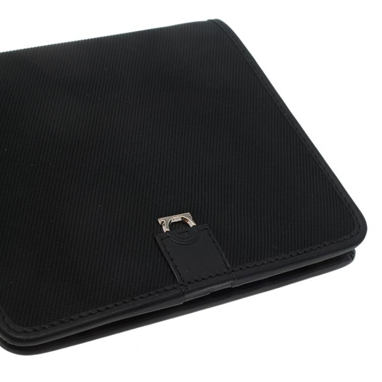 Pre Owned Salvatore Ferragamo Black Canvas Bi-Fold Wallet
