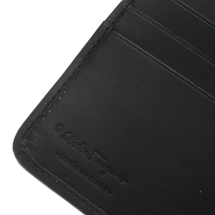 Pre Owned Salvatore Ferragamo Black Canvas Bi-Fold Wallet