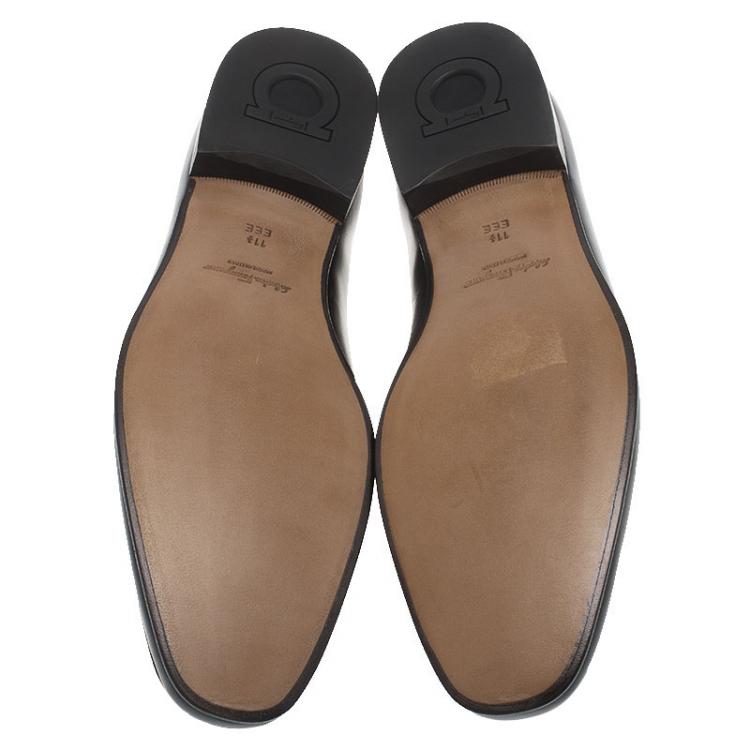 Pre Owned Salvatore Ferragamo Black Leather Maurice Gancio Bit Loafers Size 44.5