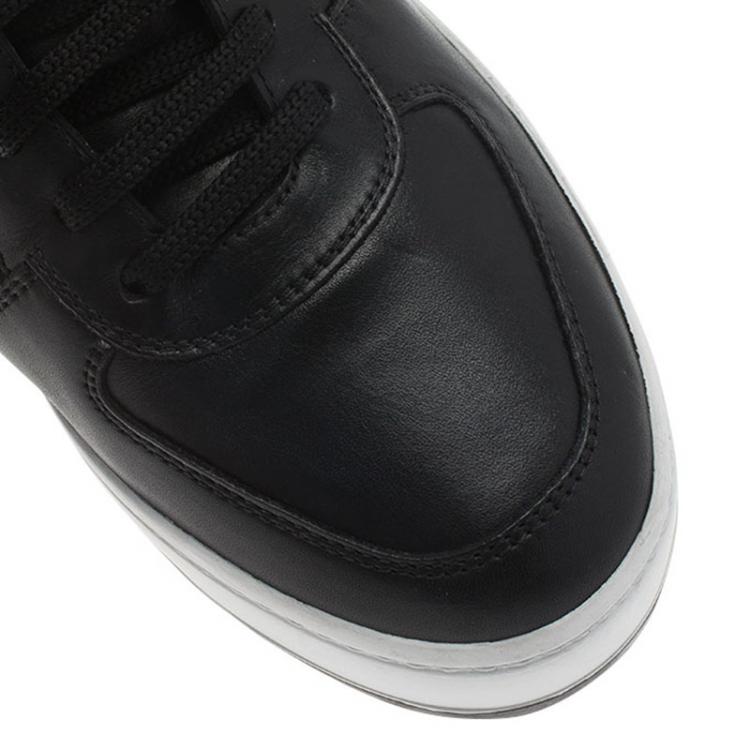 Pre Owned Salvatore Ferragamo Black Leather Nayon Gancio High Top Sneakers Size 41