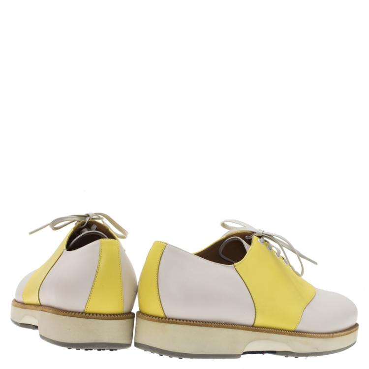 Pre Owned Salvatore Ferragamo Two Tone Leather Ricky Oxfords Size 43