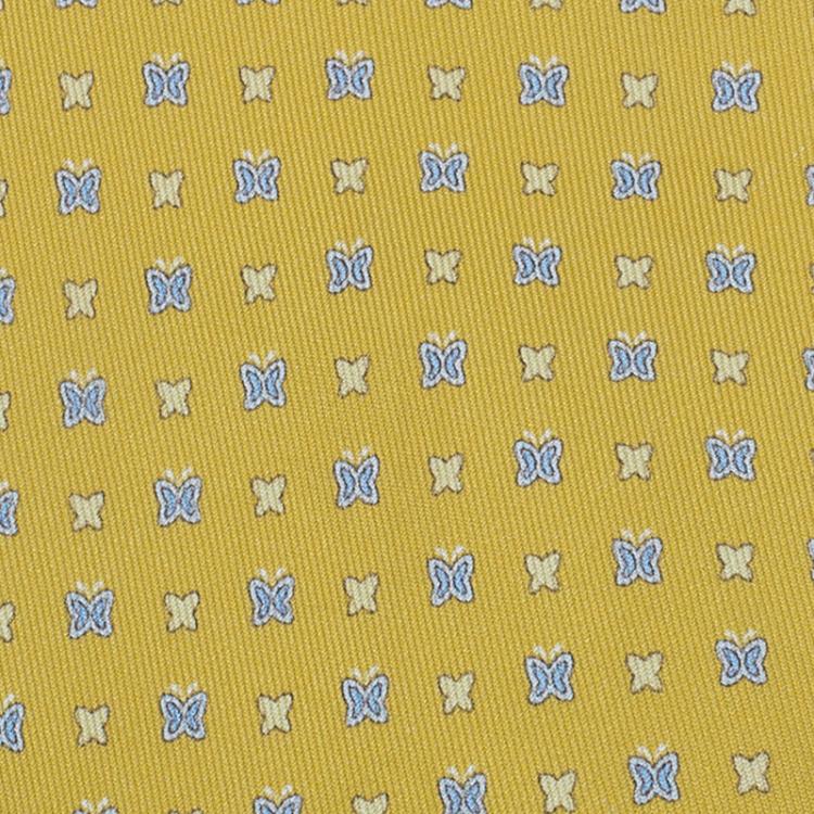 Pre Owned Salvatore Ferragamo Yellow Silk Printed Tie 