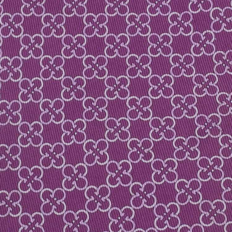 Pre Owned Salvatore Ferragamo Purple Silk Printed Tie 