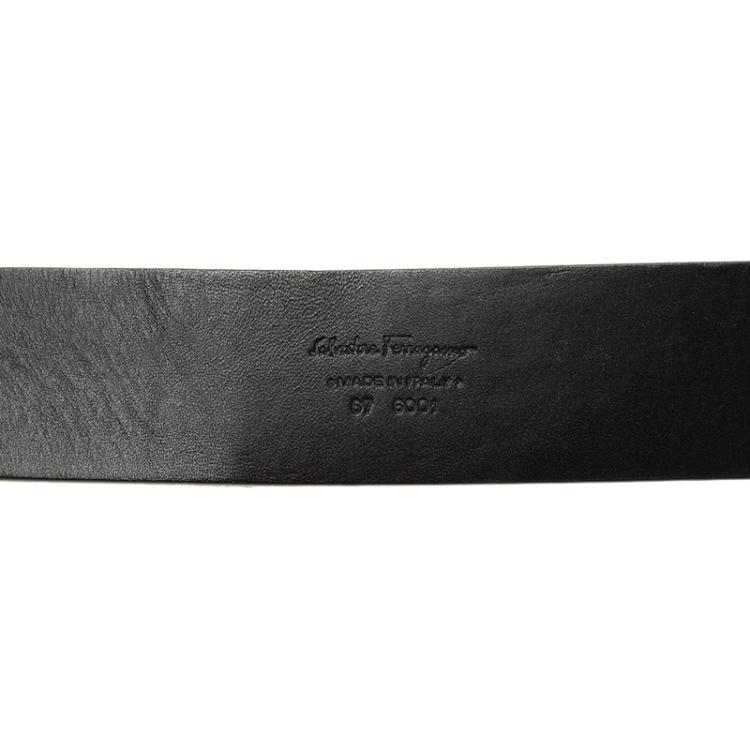 Pre Owned Salvatore Ferragamo Navy Blue Suede Gancini Belt 100CM