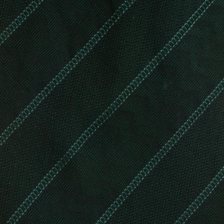 Pre Owned Salvatore Ferragamo Green Striped Silk Tie