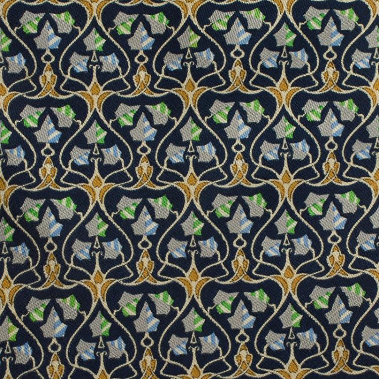 Pre Owned Salvatore Ferragamo Blue Printed Silk Tie