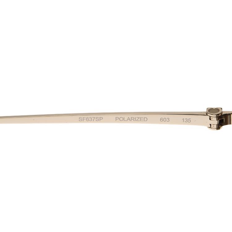 مملوكة مسبقًا Salvatore Ferragamo Brown and Gold SF637SP Aviator Sunglasses 