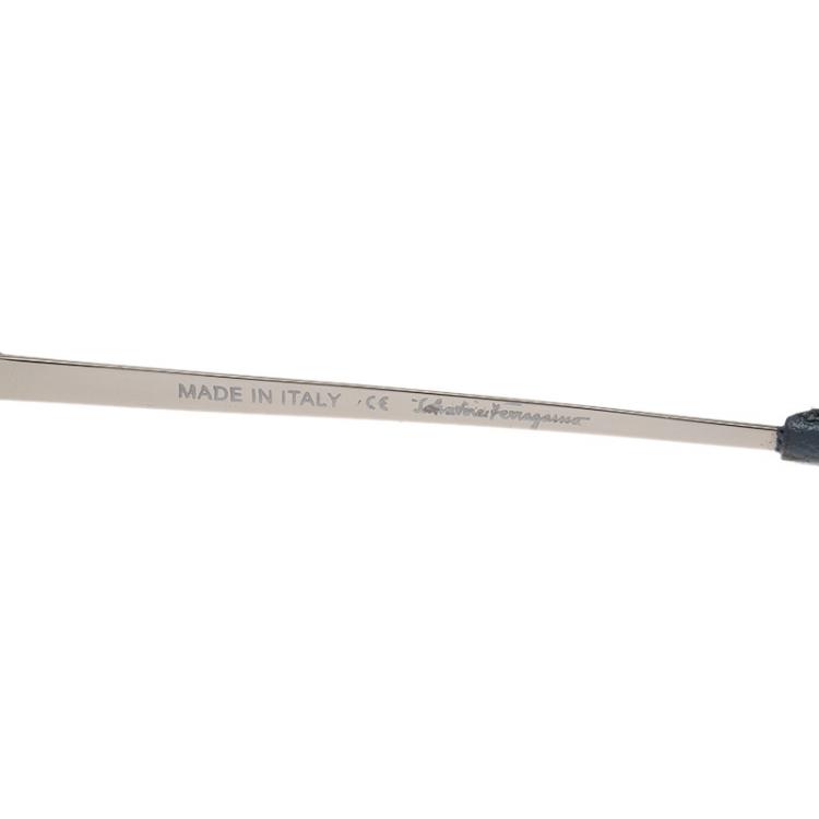 Pre Owned Salvatore Ferragamo Blue SF105SL Aviator Sunglasses