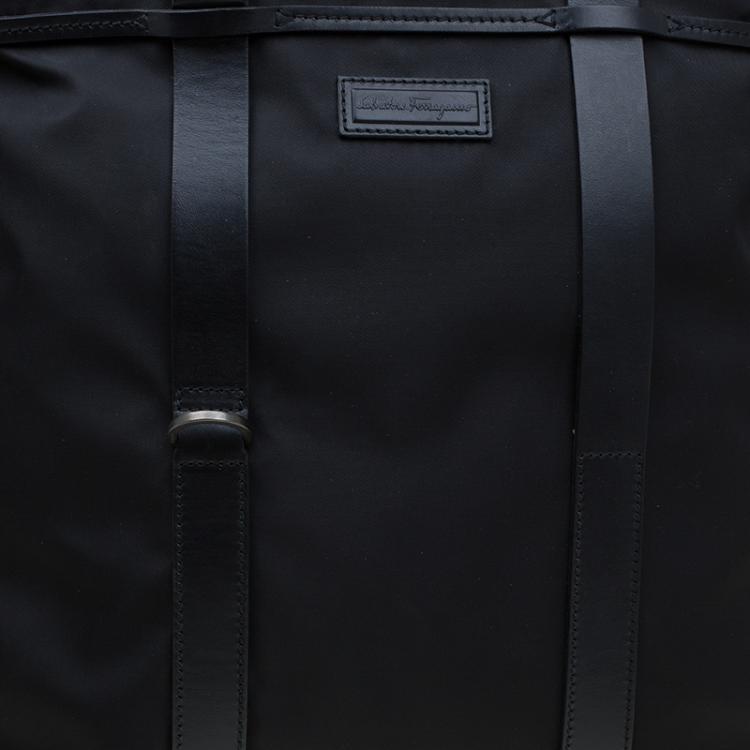 Pre Owned Salvatore Ferragamo Black Nylon Tote