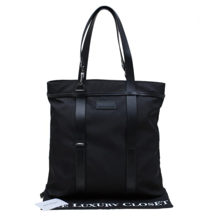 Pre Owned Salvatore Ferragamo Black Nylon Tote