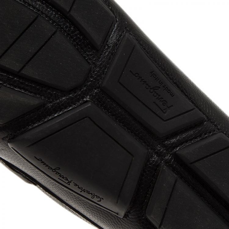 Pre Owned Salvatore Ferragamo Black Leather Sardegna Loafers Size 43