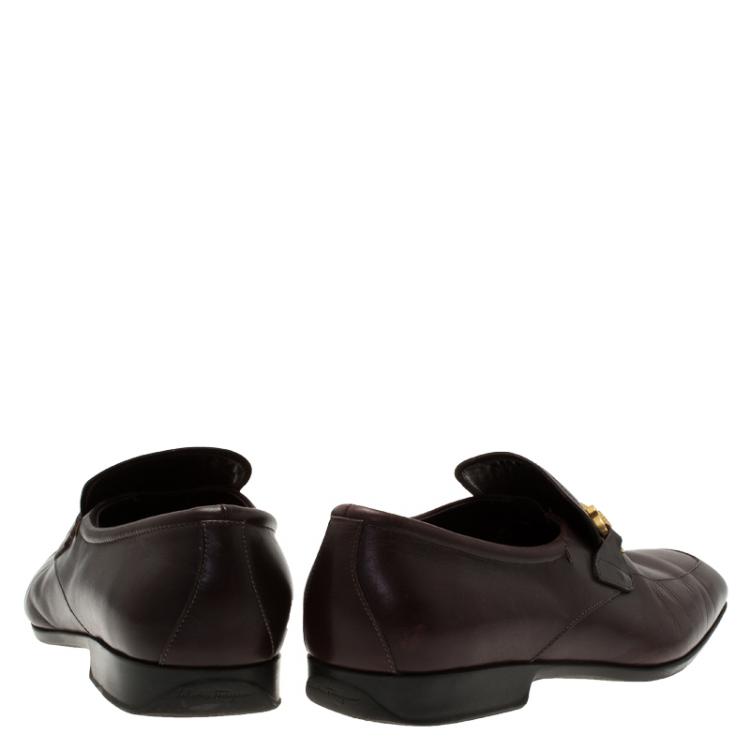 Pre Owned Salvatore Ferragamo Brown Leather Loafers Size 44.5