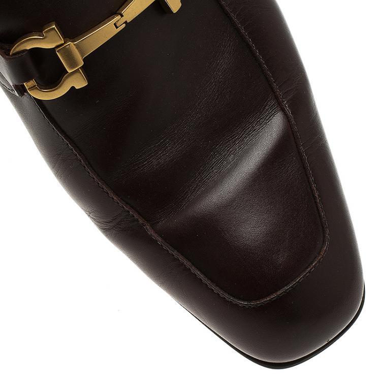 Pre Owned Salvatore Ferragamo Brown Leather Loafers Size 44.5