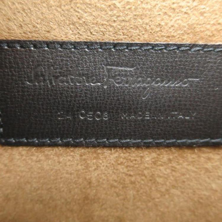 Pre Owned Salvatore Ferragamo Black Leather Briefcase