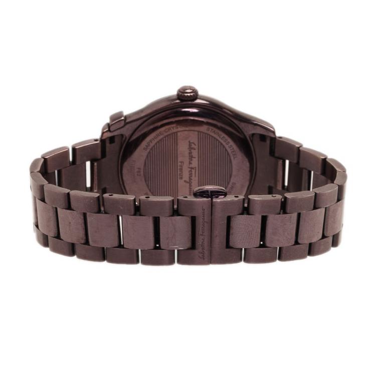 Pre Owned Salvatore Ferragamo Black Stainless Steel F62 Men's Wristwatch 39MM
