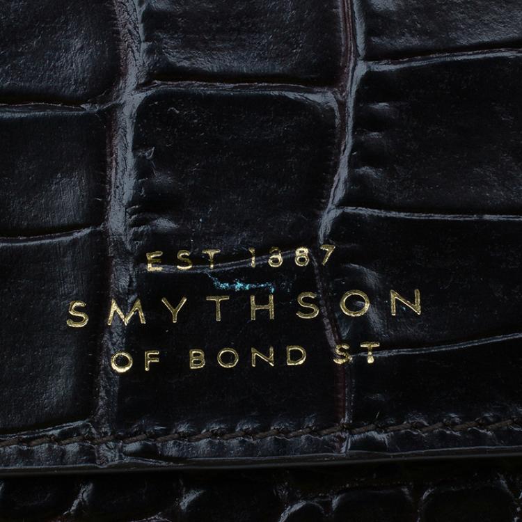 Pre Owned Symthson Dark Brown Croc Leather iPhone Wallet