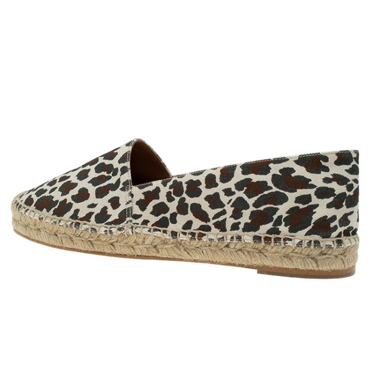 Pre Owned Stella McCartney Leopard Print Canvas Espadrilles Size 41
