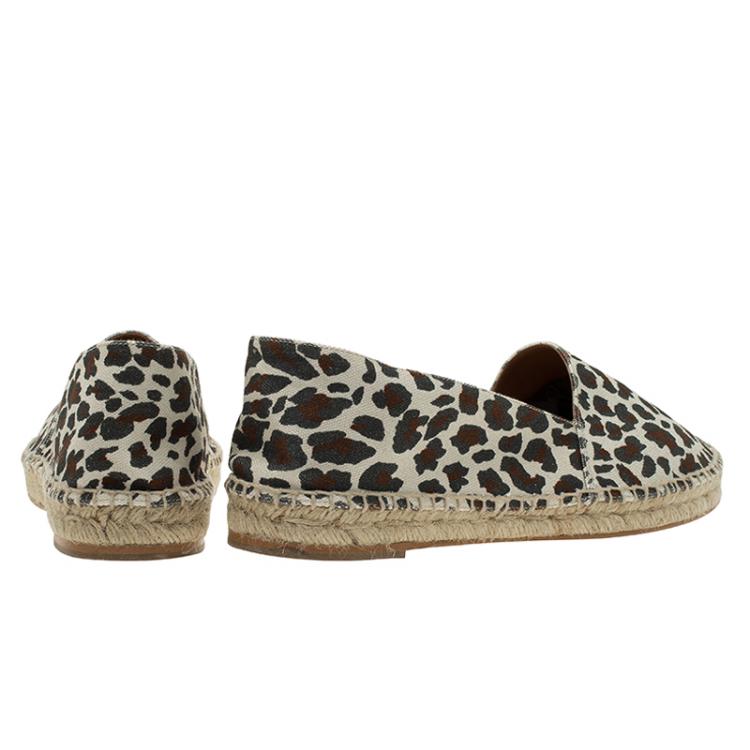 Pre Owned Stella McCartney Leopard Print Canvas Espadrilles Size 41