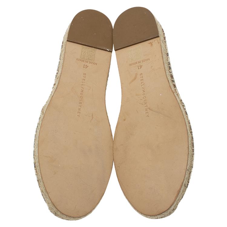 Pre Owned Stella McCartney Leopard Print Canvas Espadrilles Size 41