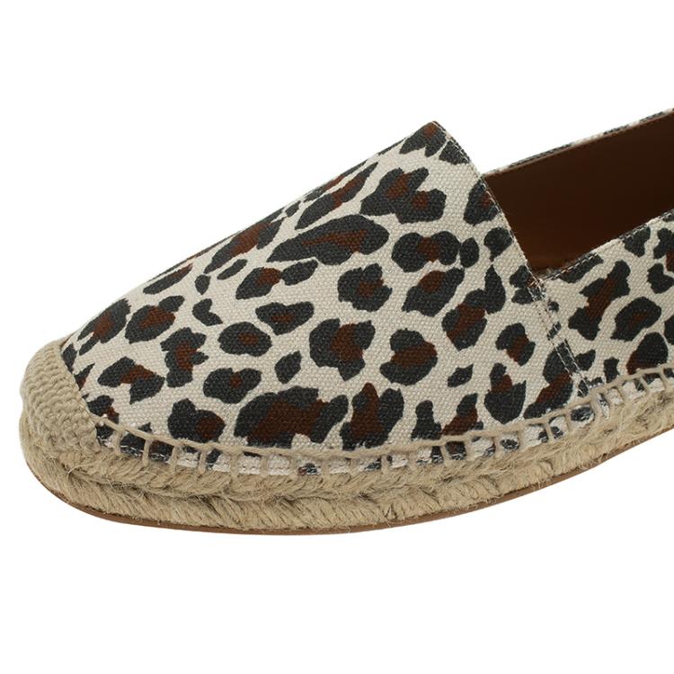 Pre Owned Stella McCartney Leopard Print Canvas Espadrilles Size 41