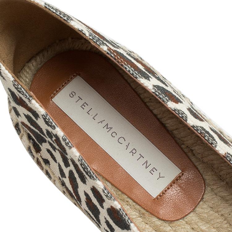 Pre Owned Stella McCartney Leopard Print Canvas Espadrilles Size 41
