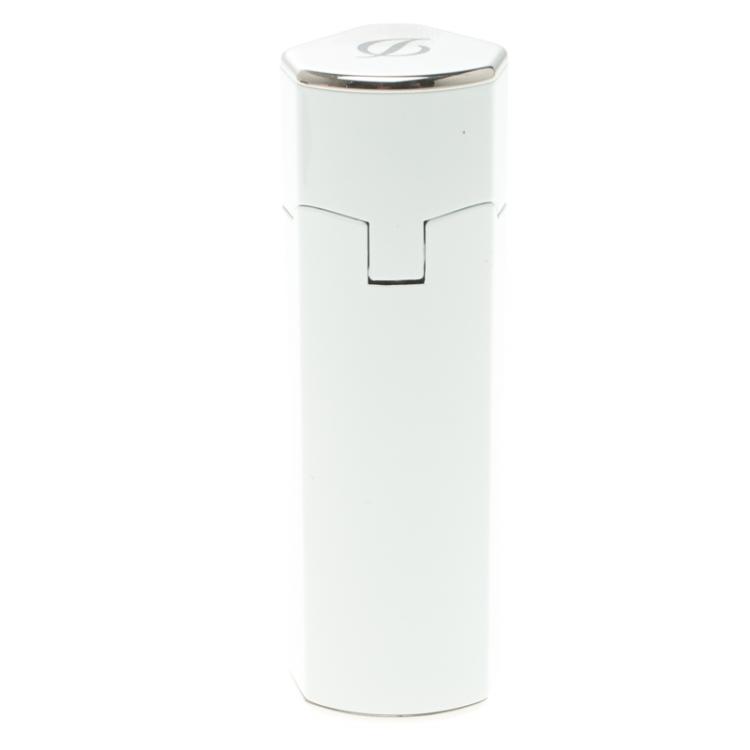 Pre Owned S.T. Dupont White lacquer Palladium Finish Lighter