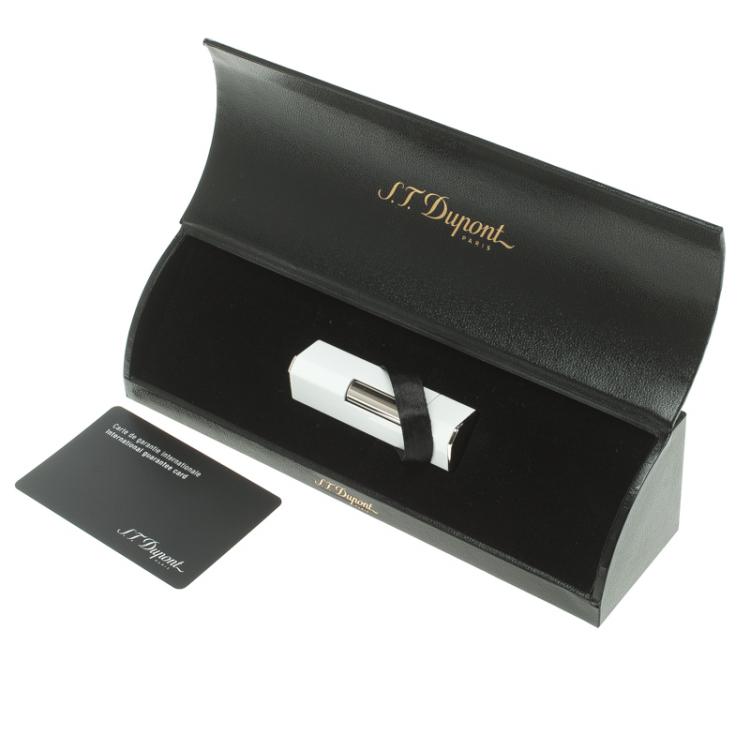 Pre Owned S.T. Dupont White lacquer Palladium Finish Lighter