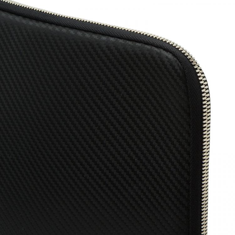 Pre Owned S.T. Dupont Black Leather Carbone Laptop Case 