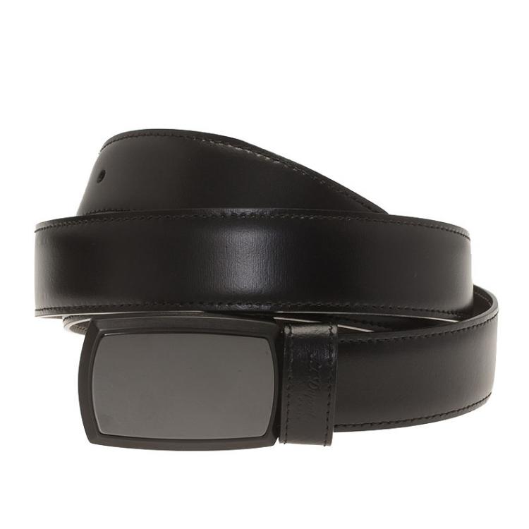 Pre Owned S.T. Dupont Black Leather Belt 
