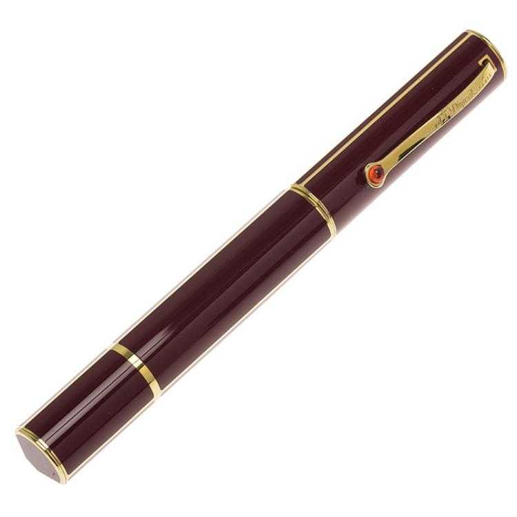 Pre Owned S.T. Dupont Mon Dupont Karl Lagerfeld Lotus Red Lacquer Yellow Gold Trim Rollerball Pen
