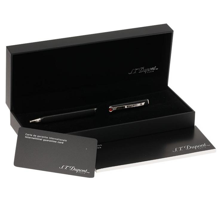 Pre Owned S.T.Dupont Karl Lagerfeld Edition Black & Palladium Ballpoint Pen