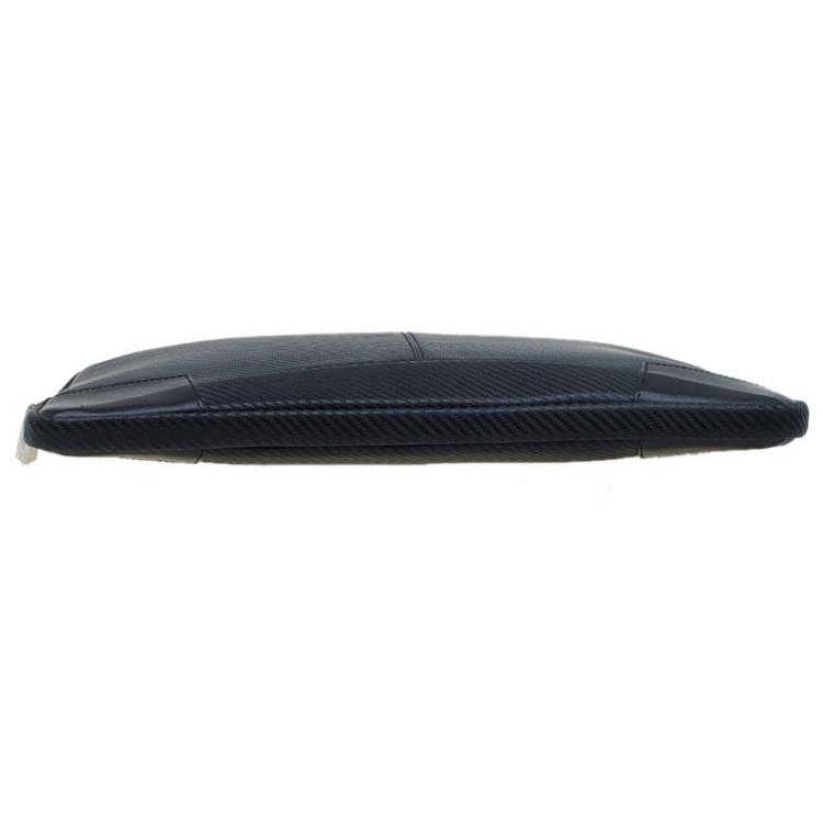 مملوكة مسبقًا S.T. Dupont Black Leather Carbone Laptop Case