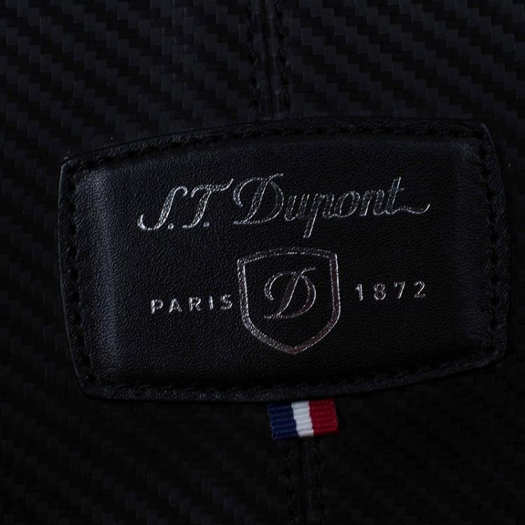 مملوكة مسبقًا S.T. Dupont Black Leather Carbone Laptop Case