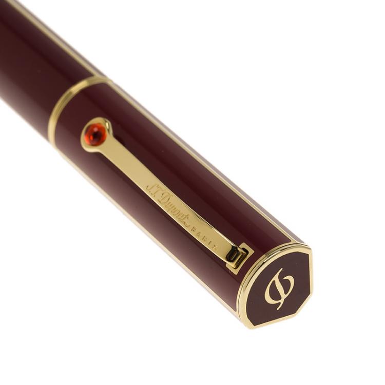 Pre Owned S.T. Dupont Mon Dupont Lotus Red Lacquer & Gold Finish Rollerball Pen