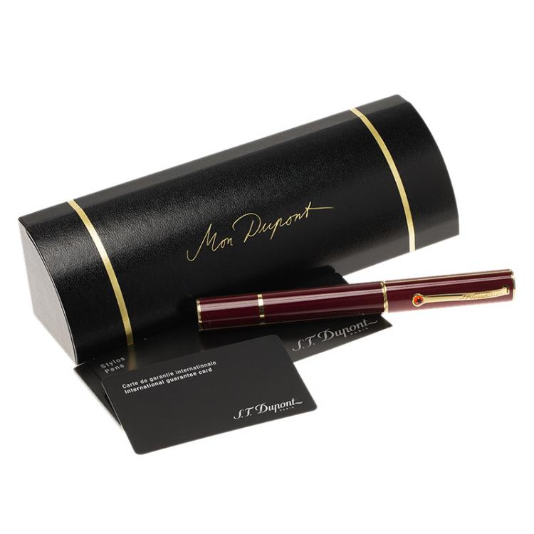 Pre Owned S.T. Dupont Mon Dupont Lotus Red Lacquer & Gold Finish Rollerball Pen