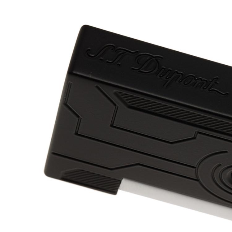 Pre Owned S.T. Dupont Black Lacquer Stainless Steel Classic Lighter