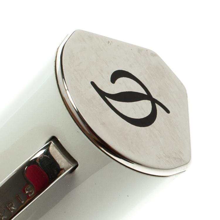 Pre Owned S.T. Dupont Mon Dupont Karl Lagerfeld White Lacquer Palladium Finish Rollerball Pen