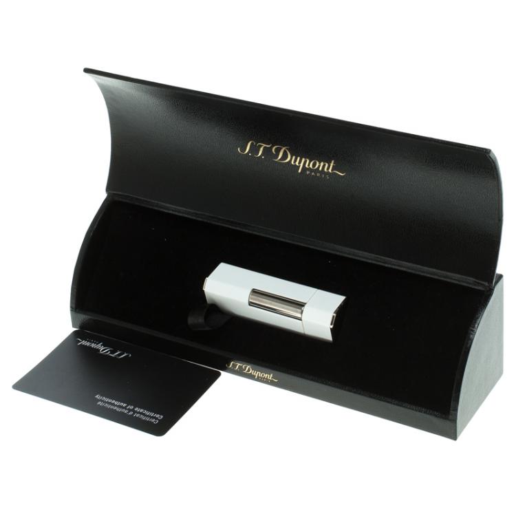 Pre Owned S.T. Dupont Mon Dupont White Lacquer and Palladium Finish Lighter