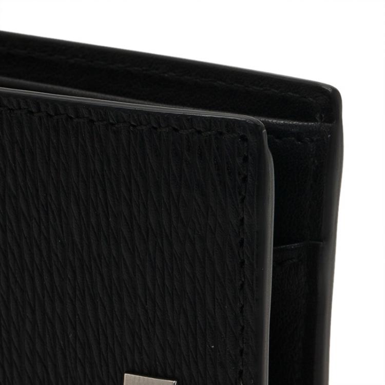 Pre Owned S.T. Dupont Black Leather Bi Fold Wallet 