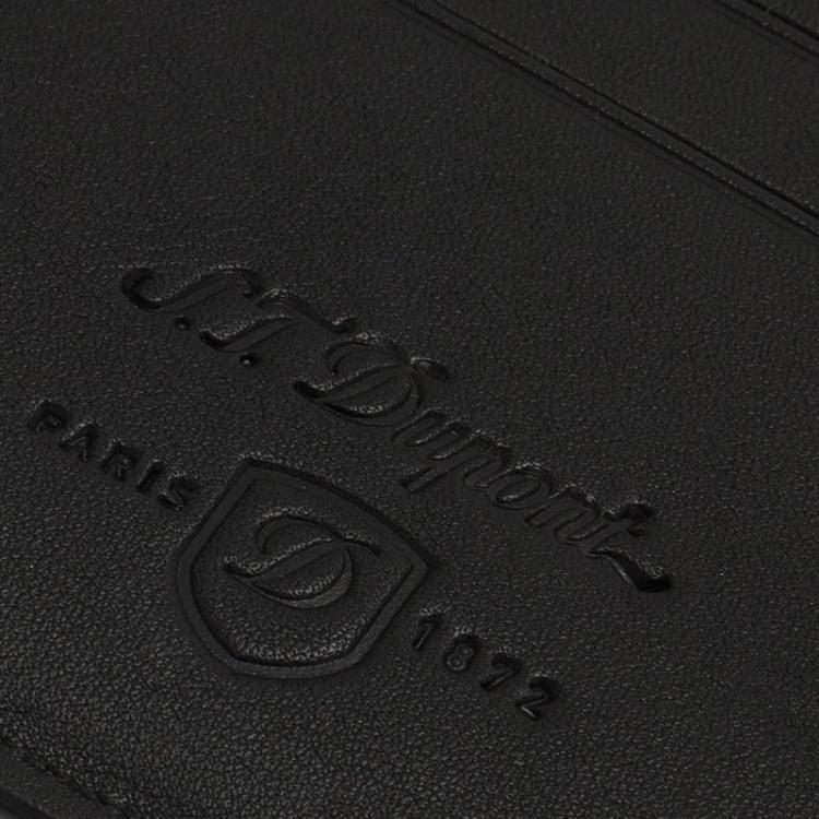 Pre Owned S.T. Dupont Black Leather Bi Fold Wallet 