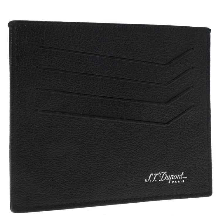 Pre Owned S.T. Dupont Black Leather Card Holder