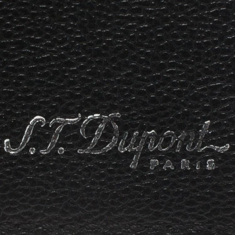 Pre Owned S.T. Dupont Black Leather Card Holder
