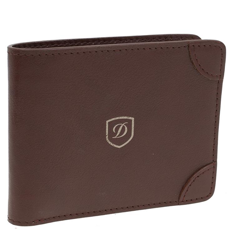 Pre Owned S.T. Dupont Brown Leather Bi Fold Wallet