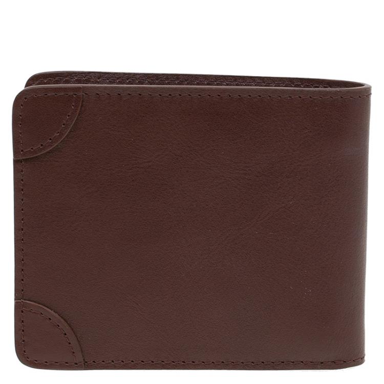 Pre Owned S.T. Dupont Brown Leather Bi Fold Wallet