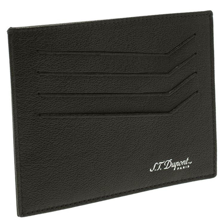 Pre Owned S.T. Dupont Black Leather Card Holder 4CC